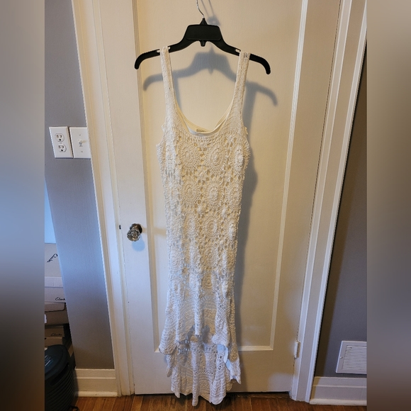 Billabong Designers Closet White Crochet Hi Lo Dress - Picture 5 of 7